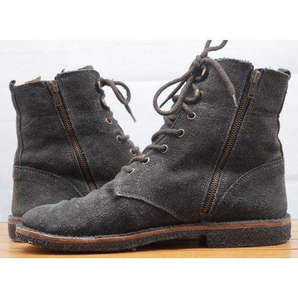 Unisex Golden Goose Gramercy Distressed Suede Lace Boot Size 41 Women 10/ Men 8 - Picture 7 of 12